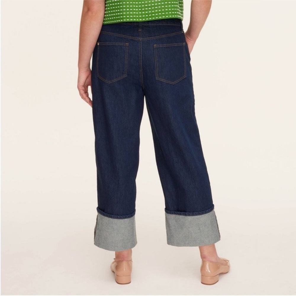 Kate Spade X Target High Rise Rolled Cuff Dark Blue Ankle Jeans Size 14 | NWT! - Picture 3 of 12